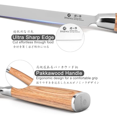 imarku 8 Inch Japanese SUS440A High Carbon Gyutou Chef Knife, Golden Handle | Stainless Steel Knife for Kitchen, Daily Cooking Prep, Ultra Sharp Edge, Balanced Grip, Birthday Gift for Chefs - color: Golden