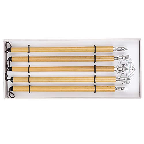 5 PCS Dip Pen, Calligraphy Bamboo Pens, Inking Pens for Drawing, Writing, Masking Fluid