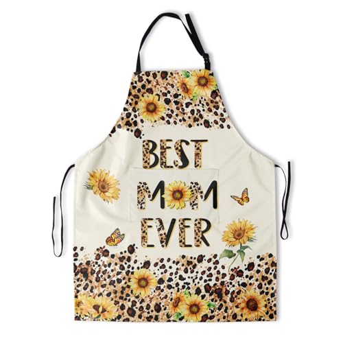 Giwawa Unisex Adult Apron Waterproof Stain Resistant Kitchen Cooking Apron with 2 Pockets for BBQ Grill Painting - color: Best Mom Ever
