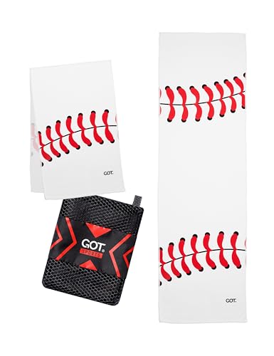Instant Cooling Towel Neck & Face - Sweat Rag Neck Wraps Gym Workout | 40x12 Inch, Evaporative Cooling, Wet Wring Snap Activation, Lightweight, UPF 40+, Outdoor Adventures - color: Baseball, size: Single Pack