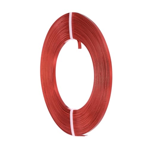 MECCANIXITY Aluminum Flat Wire, 3mm 18 Gauge Bendable Nose Wire Soft Craft Jewelry Wire for Jewelry Making Handmade Crafts DIY Bezel Sculpting, Red - color: Red