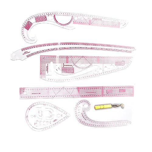 7PCS French Curve Ruler Set, High Accuracy Complete Tools Hip Curve Ruler with Scale, Sewing Ruler | Sewing Tools | Sewing Rulers | Craft Ruler for Beginners Tailors Pattern