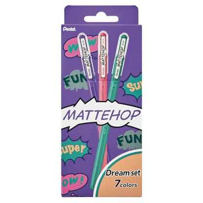 Pentel Ballpoint Pen Color Matte Hop Dream 7 Colors K110-V7STC - color: 7 Colors Dream