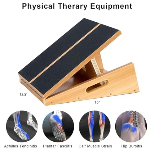 StrongTek Wooden Slant Board, Adjustable Incline, Side Handles, Non-Slip | Standard and XL Sizes, Full or Partial Non-Slip Surfaces, Side Carry Handle, Calf and Ankle Stretching, Squats and Rehab - style: full-coverage