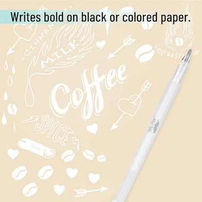 Mr. Pen- White Gel Pens, 8 Pack, 0.8mm | Fine Point White Gel Pens for Black Paper, Bullet Journaling, Card Making, Highlighting, Drawing, Sketching, Scrapbooking - style: White Pens