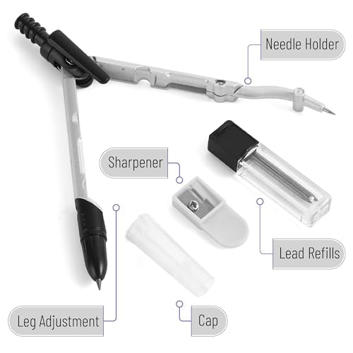 Mr. Pen- Convertible Compass, Extra Lead Refills, Compass Geometry Tool | Compass Drawing Compass, Geometry Compass, Math Compass, Drafting Compass Math, Drafting Tools, Math Compass for Geometry