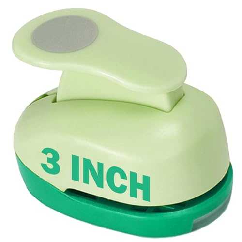 Circle Punch 3 Inch Craft Hole Punch - Large Circles Craft Punch Green Handmade Big Paper for Crafting Scrapbooking Cards Gift Wrapping Albums Photos Office Supplies