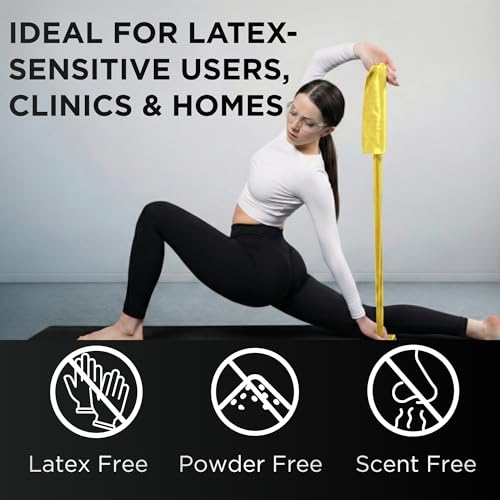 THERABAND Resistance Band, 50-Yard Roll, Latex Elastic Band for Exercise, Stretching, Physical Therapy, Yoga, Pilates, Home Workouts, Cut-to-Length, Color-Coded Levels - color: Yellow | Light, style: Non-Latex