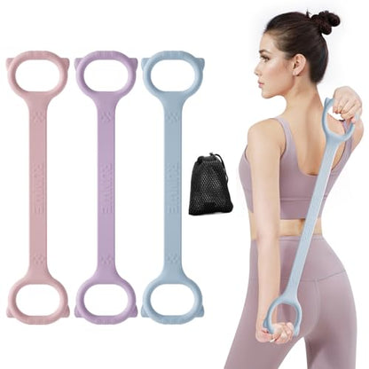 Figure 8 Workout Resistance Band - 3 Elasticities Optional 20 30 40lb, Thicker Durable Arm Back Shoulder Exercise Elastic Rope Yoga Straps Pilates Flexbands, Physical Therapy Stretch Bands - color: 20LB+30LB+40LB