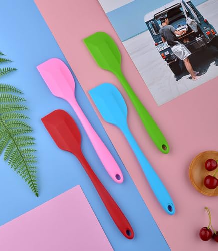 Silicone Spatula Set - 8PCS Heat Resistant Rubber Spatulas for Cooking,Baking,Mixing, Silicone Utensil Sets for Nonstick Cookware,Non-Stick Flexible Baking Cooking Tool BPA-Free - color: Multicolor