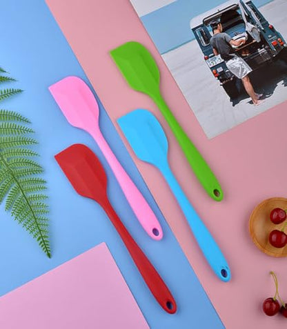 Silicone Spatula Set - 8PCS Heat Resistant Rubber Spatulas for Cooking,Baking,Mixing, Silicone Utensil Sets for Nonstick Cookware,Non-Stick Flexible Baking Cooking Tool BPA-Free - color: Multicolor