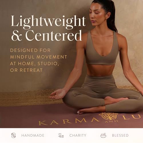KARMA AND LUCK Sacred Harmony Yoga Towel, Absorbent, Non-Slip Hot Yoga Mat Towel, Silicone Grip & Soft Terry Suede for Mindful Movement & Spiritual Alignment, 26” x 72” - color: Sacred