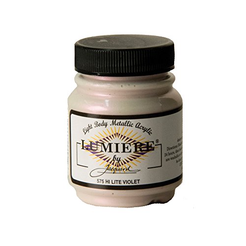 Jacquard Lumiere 2.25oz Fabric Paint Hi Lite Violet - Metallic Paint for Fabric, Leather, Canvas, Paper and Wood - Light-bodied Metallic Acrylic Paint - Lightfast & Vibrant Metallic Acrylic Paints - color: Hi Lite Violet, size: 2.25 Fl Oz (Pack of 1)