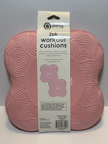 Workout Cushions, 2 pk. Pink, Use Under Knees, Wrists, Elbows or Palms While Exercising, Yoga or Practicing