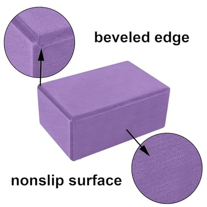Muka Yoga Blocks 4x6x9 Inch, High Density EVA Foam Yoga Brick for Meditation, Pilates - color: Purple, size: 4 pack