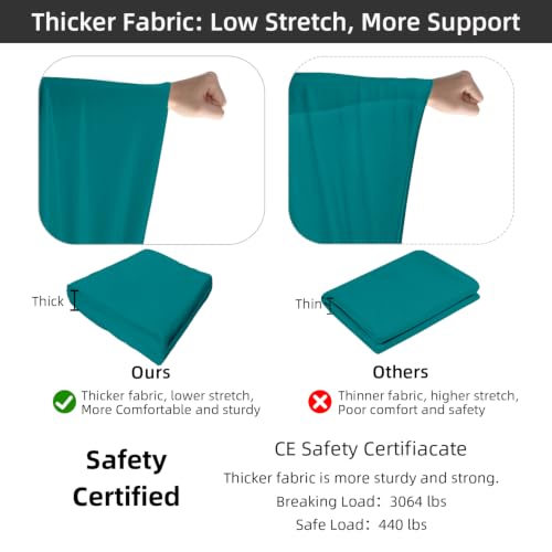 PRIOR FITNESS Pro Aerial Silks Kit, SGS&CE Certified, 9/15/20Yards | Thick Low Stretch 100% Nylon Fabric w/3126 lbs MBL, Eco-Friendly & Fade Resistant, W/Rigging Hardware, Solid Colors - color: Emerald, size: M(15 Yards)