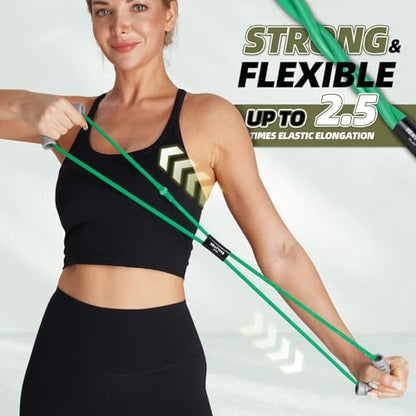 Figure 8 Resistance Bands with Handles, Arm Resistance Bands | Home Workout, Physical Therapy, Strength Training, Travel Portable, Arm workouts - color: Yellow -10lbs