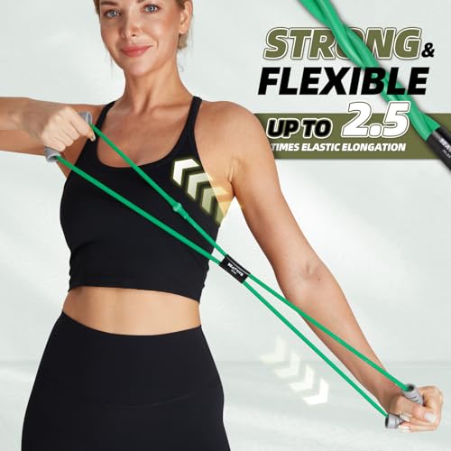 Figure 8 Resistance Bands with Handles, Arm Resistance Bands | Home Workout, Physical Therapy, Strength Training, Travel Portable, Arm workouts - color: Black - 50lbs