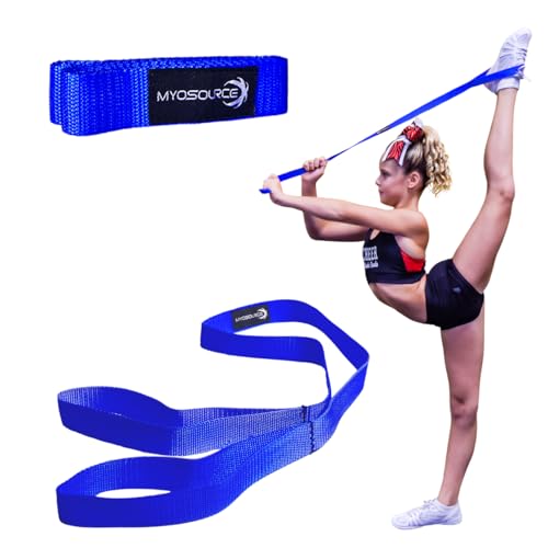 Myosource Kinetic Bands Cheerleading Flexibility Stunt Strap - Improve Stretching and Stunts for Cheer Dance Gymnastics & Physical Therapy – Stocking Stuffers Present for Kids Girls Adults - 12 Colors - color: Royal