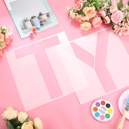 SATINIOR 12 Inch Large Letter Stencils and Numbers, 36 Pcs Reusable Alphabet Stencils Plastic Numbers Templates Craft for Wood Wall Fabric Signage Chalkboard Painting DIY Projects (Standard) - size: 12 Inch, style: Standard