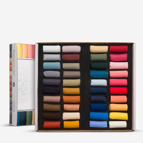 SENNELIER Extra-Soft Half French Pastel Professional Portrait Artist Box Set, 40-Colors