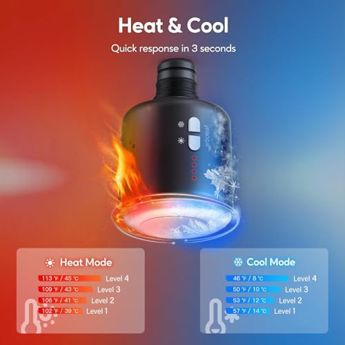 arboleaf Hot and Cold Massage Gun Deep Tissue, Percussion Muscle Massager | Targeted Temperature Control with Deep Percussion Massage for Muscle Warm-Up, Post-Workout Recovery, and Relaxation - color: Slategray