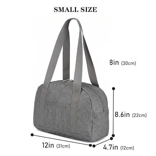 Mini Gym Bag for Women Girl 12 inch Small Gym Tote Lightweight Carry On Bag - color: Grey