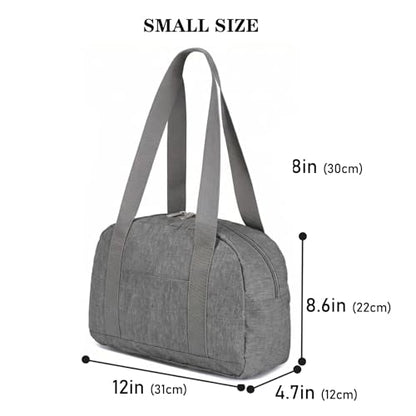 Mini Gym Bag for Women Girl 12 inch Small Gym Tote Lightweight Carry On Bag - color: Grey