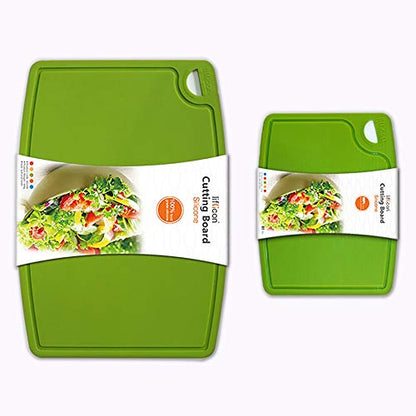 Liflicon Thick Silicone Cutting Boards for Kitchen Silicone Chopping Boards/Mats Set of 2 Extra Large14.6''x10.43'', Mini 9.1”x7.1” Non-slip Deep Drip Juice Groove, Dishwasher Safe-Green - color: Green, size: S+L