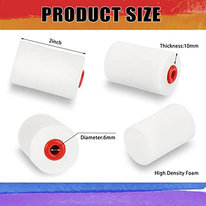 40 Pcs 2 Inch Mini Paint Roller Foam Paint Roller Covers Small High Density Household Paint Roller Covers Sponge Paint Roller Refills for Textured Smooth Corner Detail Painting