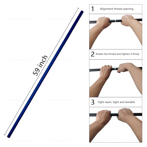 yoga stick is made of sturdy steel that is 5 feet high and an adjustable stretching stick, providing flexibility, agility, and balance. Covered with thick and comfortable foam layer - color: Blue