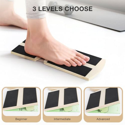 Ankle Balance Board Foot Strengthener Blackboard Trainer, Bamboo Axis Board Ankle Balance Boards for Physical Therapy, Posture Correction for Plantar Fasciitis Relief