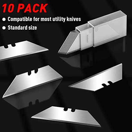 DIYSELF 10 Pack Utility Knife Blades, Box Cutter Blades, Utility Blades, Sk5 Steel Blade for Box Cutter, Sturdy Knife Blade for Razor Blade Utility Knife