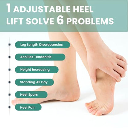 Heel Lift Inserts for Women Shoes - Welnove Adjustable Orthopedic Shoe Lifts for Uneven Legs - Gel Heel Inserts for Leg Length Discrepancy Heel Pain Heel Spur - Heel Wedge Pads (Size L, 4 Layers) - size: 4 Layers: L - Women's 10-13丨Men's 9-14