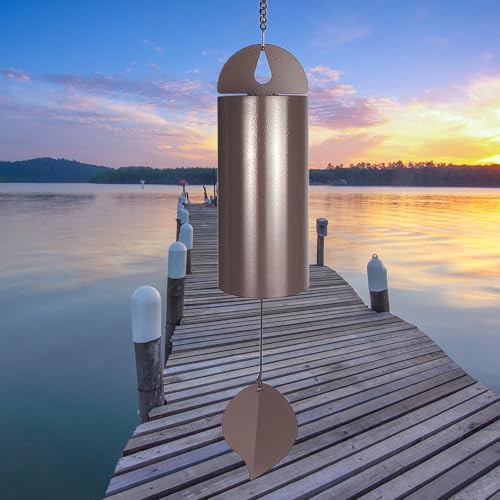 Deep Tone Wind Chimes for Outside, 26-Inch Memorial Serenity Bell - size: Bronze