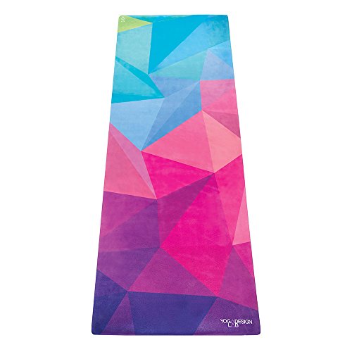 YOGA DESIGN LAB | The Combo Yoga Mat | 2-in-1 Mat+Towel | Eco Luxury | Ideal for Hot Yoga, Power, Bikram, Ashtanga, Sweat | Studio Quality | Includes Carrying Strap! - color: Geo, size: 5.5mm