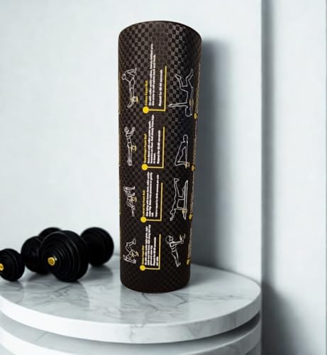 Foam Roller with Printed Exercises, 17.7'' x 6'' Lightweight EPE/PE