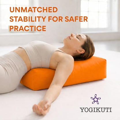 Rectangular Cotton Yoga Bolster, Yoga Pillow, Yoga Cushion, Yin yoga Bolster, Iyengar yoga bolster - color: Orange