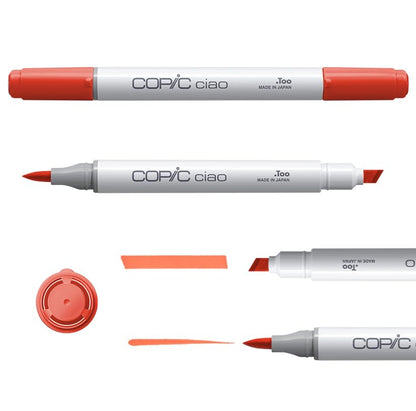 Copic Ciao Illustration Mini Pop Set, 5 Alcohol-markers + 1 Multiliner drawing pen, Yellow