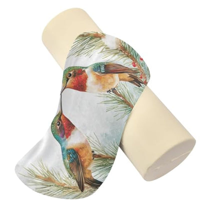 Cartoon Hummingbirds and Pine Tree Neck Roll Pillow Bolster Round Health Memory Foam Long Cervical Cylinder Pillows with Removable Washable Cover for Body Bed Legs Back Yoga - color: Cartoon Hummingbirds and Pine Tree