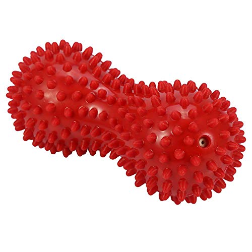 Spiky Massage Ball Peanut Massager Ball Fitness Exercise Mobility Peanut Ball Pain Muscle Steess Foot Myofascial Relief for Plantar Fasciitis Heel Foot Arch Pain (red) - color: Red
