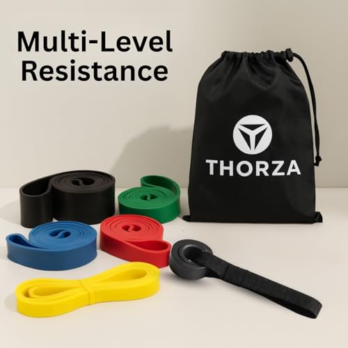 Thorza Full Body Workout Set, 7-Piece Resistance Bands, 5 Resistance Levels