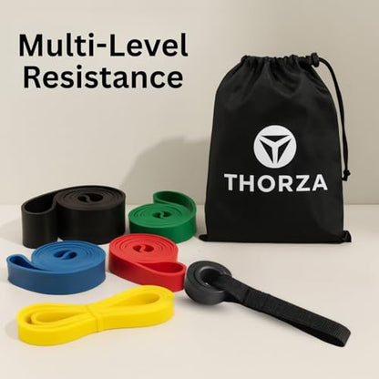 Thorza Full Body Workout Set, 7-Piece Resistance Bands, 5 Resistance Levels