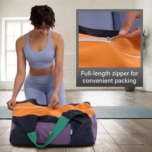 JoYnWell Yoga Bags and Carriers Fits All Your Stuff, Extra Large Yoga Mat Bag Full Zip Yoga Mat Bag with 3 Zipper pockets - color: Black-Multicolor