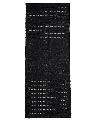 Indian Handmade 100% Organic Cotton Yoga Mat, Hand Woven Rug, Yoga Mat For Everyday Fitness at Home Comfortable Foldable Long Mat - color: Beige