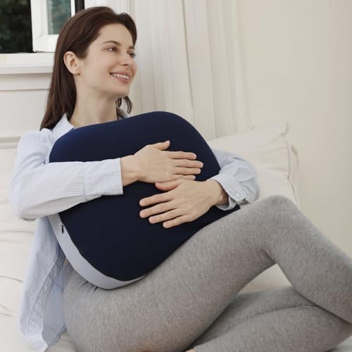 ZonLi 성인용 가중 베개, 2.9kg(6파운드), 세탁 가능한 포옹 베개, 더 나은 수면을 취함, 탈착식 감각 바디 웨이트 베개, 메모리 폼 침대 베개 (네이비 블루) - color: 네이비 블루, size: Original（6.5lbs）