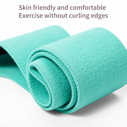Glute Bands and 11-Loop Stretch Band Set, Fabric Booty Band for Glute Activation, Adjustable Stretching Strap for Yoga, Pilates, Dance, Ballet, Flexibility, Leg Workouts & Home Exercise - color: Blue+Green