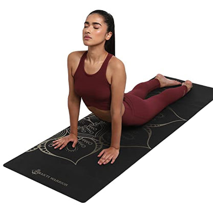 Shakti Warrior Sahasrara Yoga Mat, Artist-designed premium eco-friendly PU yoga mat with a non-slip, non-toxic surface for hot yoga, Pilates and workouts. - size: 72x28"x5mm
