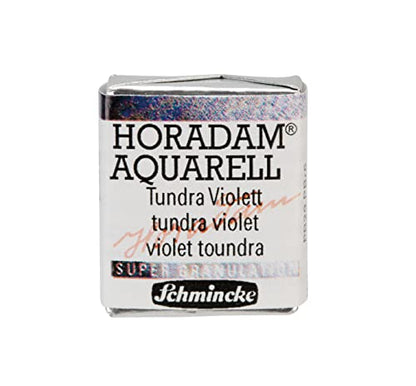 Schmincke - HORADAM® AQUARELL, Super Granulation, 14 983 044 Tundra Violet, 1/2 Pans, Very Strong granulating Colors, Finest, Super granulating Watercolors - color: 983 tundra violet