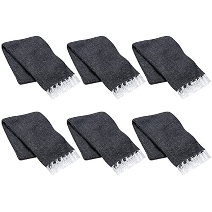 La Montana 6 Pack Heavyweight Solid Mexican Blanket, 74"x50", Charcoal - color: Charcoal